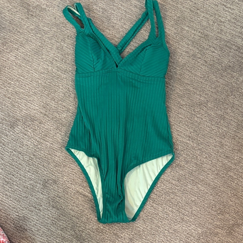 Cupshe Green Ribbed One Piece Swimsuit